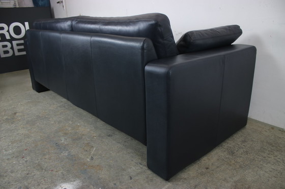 Image 1 of Cor Conseta driezitsbank designer echt leer donkerblauwe bank