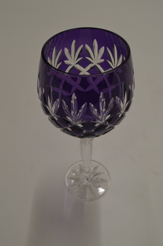 Image 1 of Paars kristal wijnglas