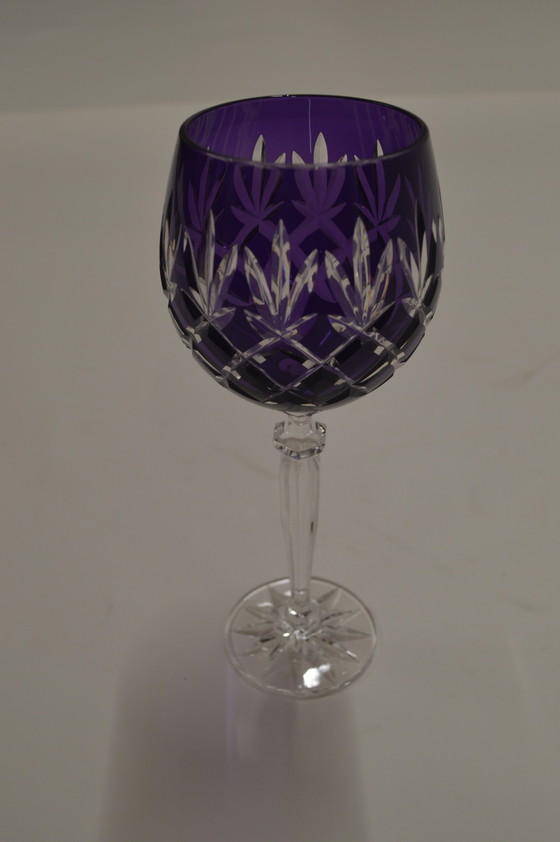 Image 1 of Paars kristal wijnglas