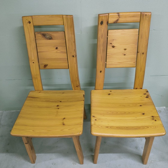 Image 1 of 4 Vintage Vurenhouten Stoelen Jaren 60-70