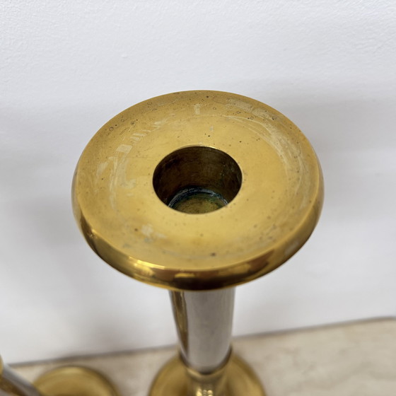 Image 1 of Set van 2 grote Gunther Lambert Design Kaarsenstandaards , 1970S
