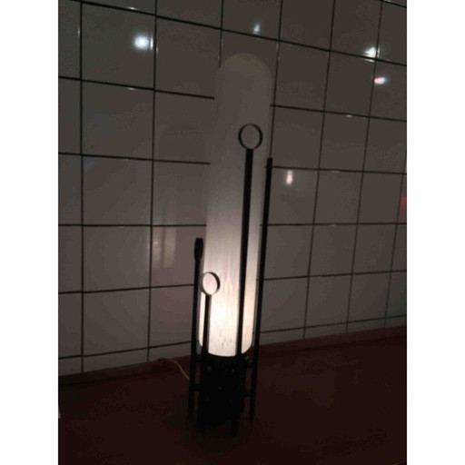 Vintage lamp van glas en metaal, 1960