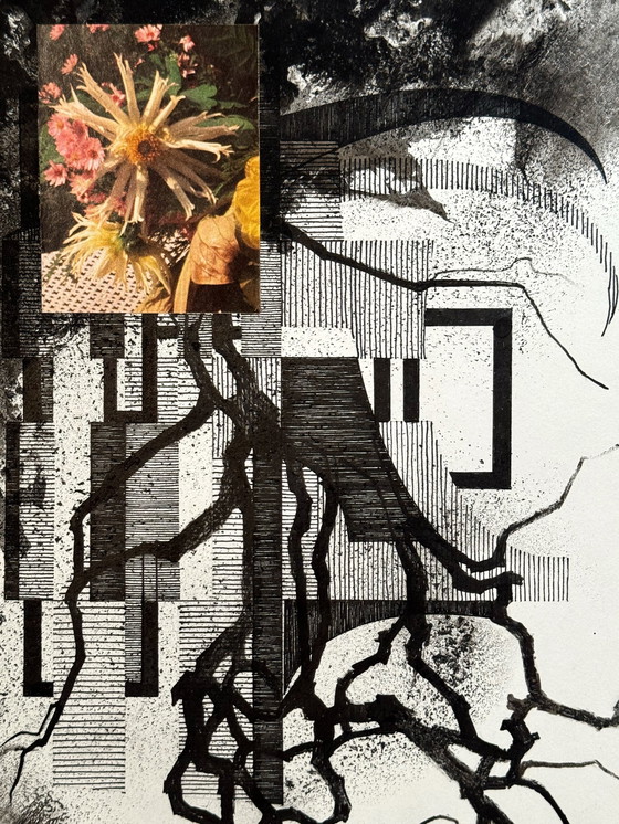 Image 1 of Een set van 2 kunstwerken met collage-elementen - Eugene Eechaut (1928-2019)