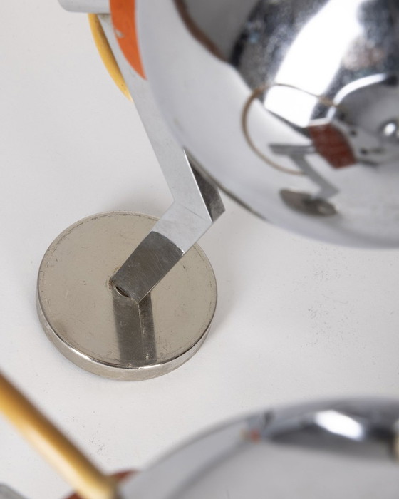 Image 1 of Set van 4 70S wandlampen in verchroomd metaal Italiaans ontwerp