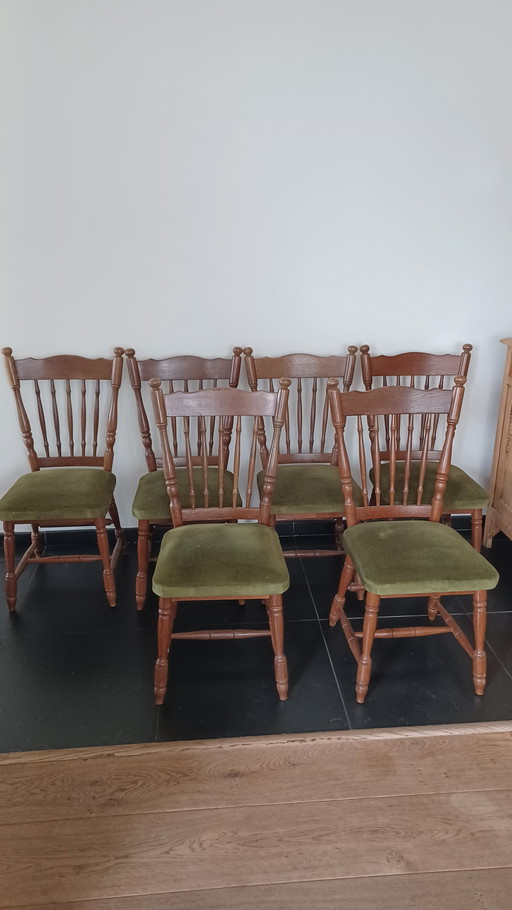 6x Vintage eetkamerstoelen