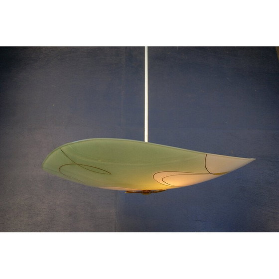 Image 1 of Duitse glazen hanglamp uit de Mid Century, 1950