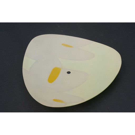 Duitse glazen hanglamp uit de Mid Century, 1950