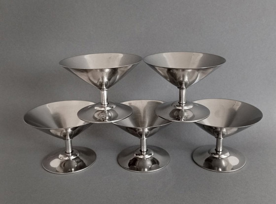 Image 1 of 5X Set van Wmf Bauhaus/Modernistisch Ontwerp Kelk 1960'S Duitsland