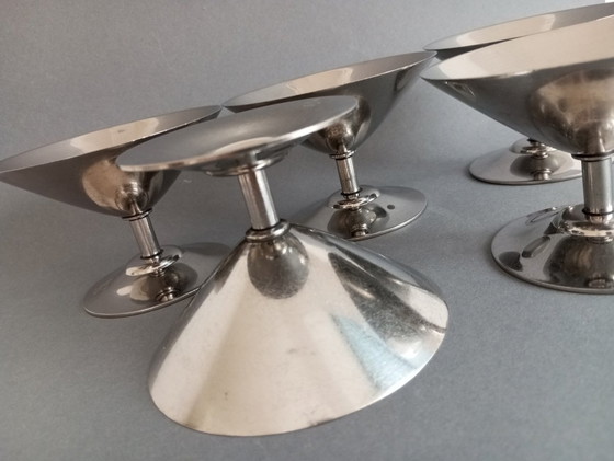 Image 1 of 5X Set van Wmf Bauhaus/Modernistisch Ontwerp Kelk 1960'S Duitsland