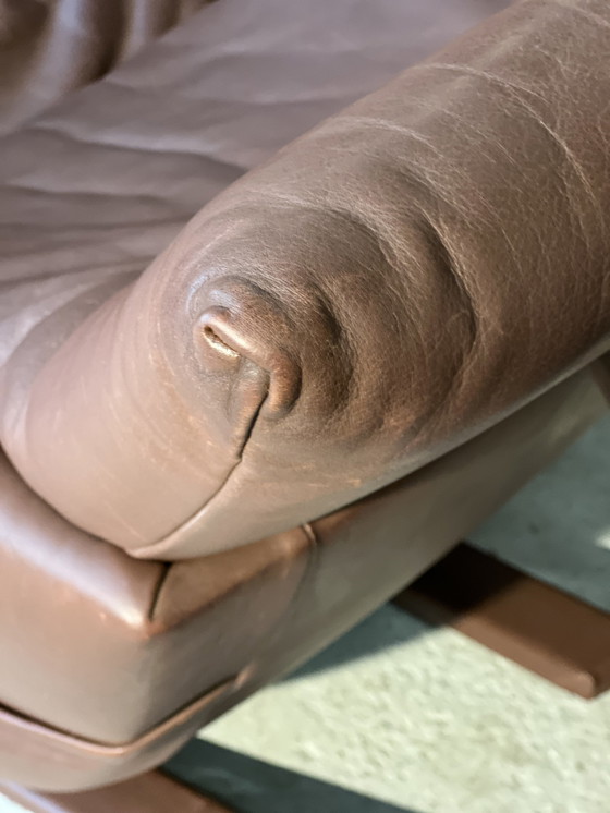 Image 1 of Paar De Sede schommelstoelen, Zwitsers 1970 in bruin leer