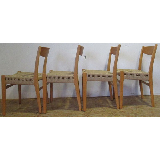 Image 1 of Set van 4 vintage beuken stoelen, Zweden