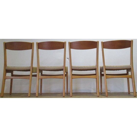 Image 1 of Set van 4 vintage beuken stoelen, Zweden