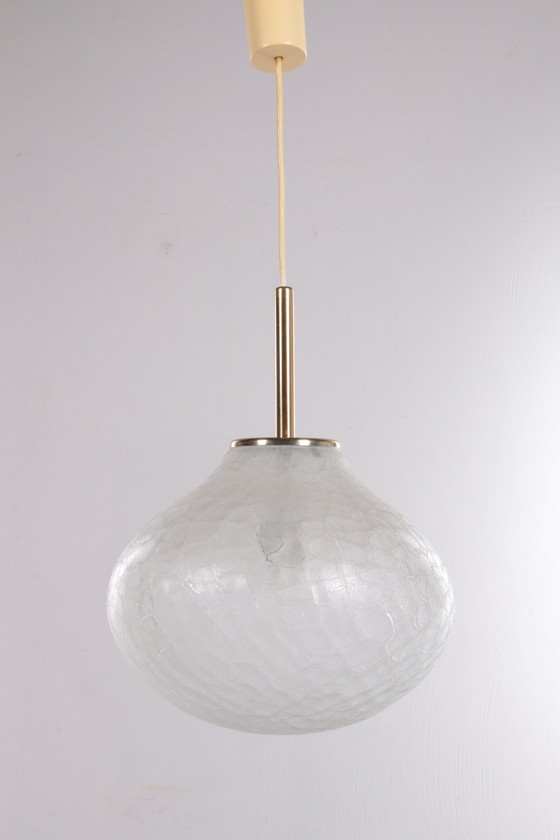 Image 1 of Doria Leuchten zeer zeldzame glazen hanglamp, 1960, Duitsland