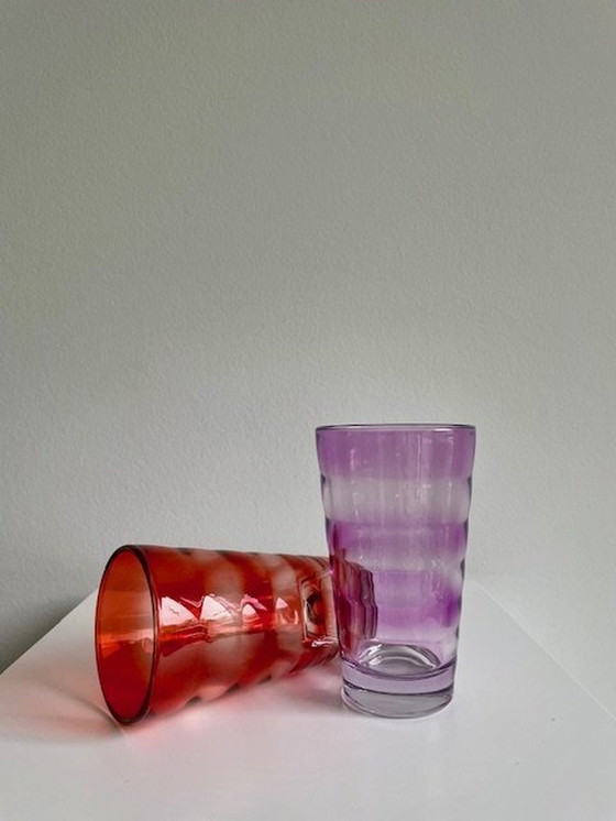 Image 1 of 2X Kleurrijke Design Longdrinkglazen Ccc  "Candy Cane Cheers'