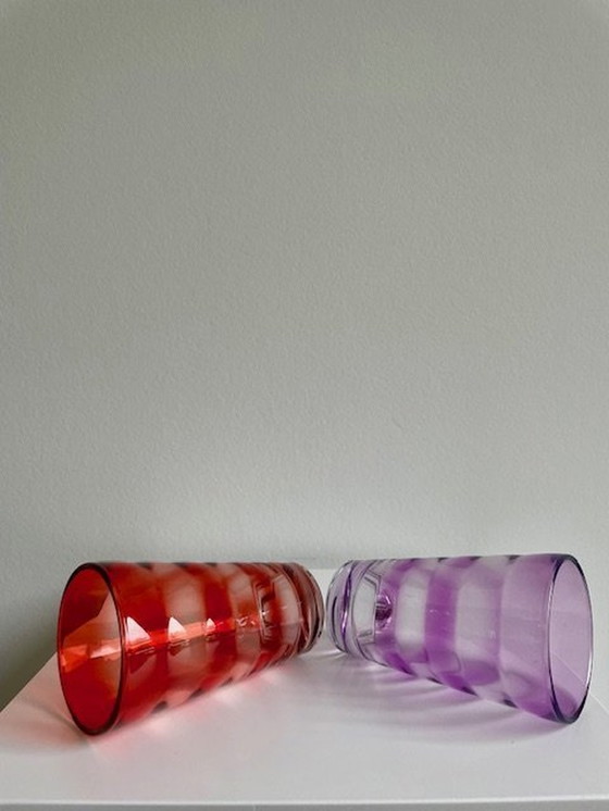 Image 1 of 2X Kleurrijke Design Longdrinkglazen Ccc  "Candy Cane Cheers'