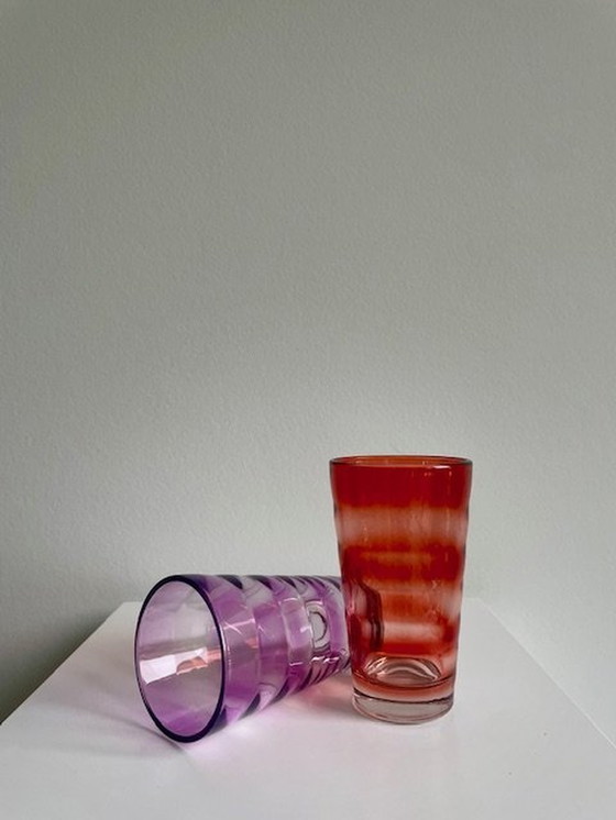 Image 1 of 2X Kleurrijke Design Longdrinkglazen Ccc  "Candy Cane Cheers'