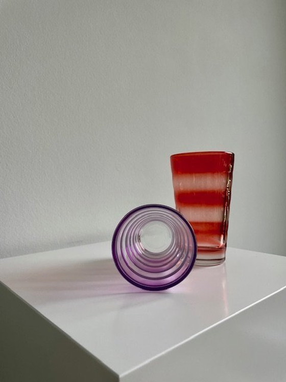 Image 1 of 2X Kleurrijke Design Longdrinkglazen Ccc  "Candy Cane Cheers'