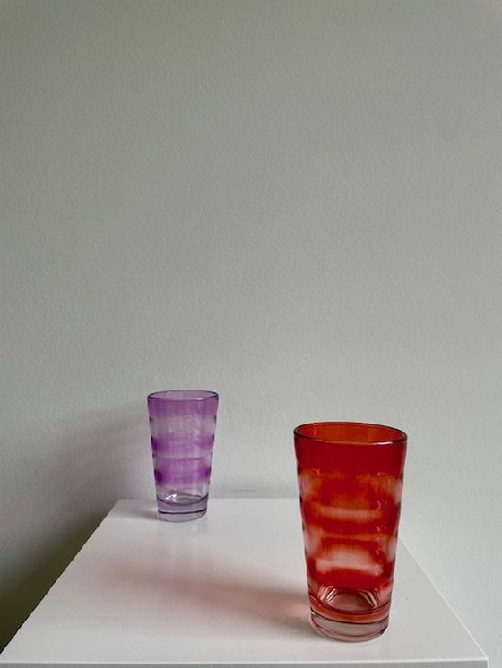 Image 1 of 2X Kleurrijke Design Longdrinkglazen Ccc  "Candy Cane Cheers'