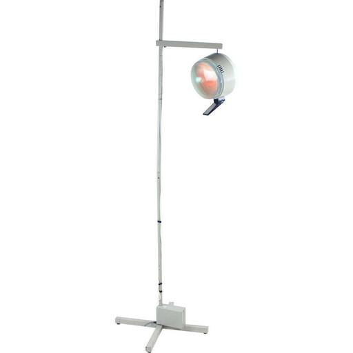 Vintage metalen dokters vloerlamp, Tsjecho-Slowakije 1950