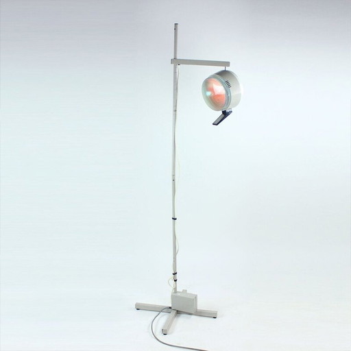 Vintage metalen dokters vloerlamp, Tsjecho-Slowakije 1950
