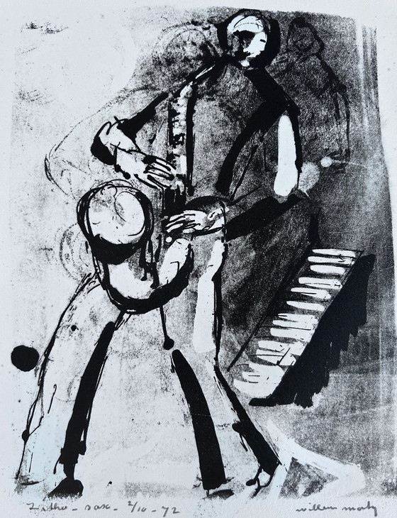 Image 1 of Zeefdruk Wim Motz - Sax