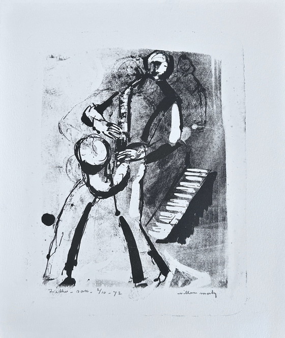 Image 1 of Zeefdruk Wim Motz - Sax