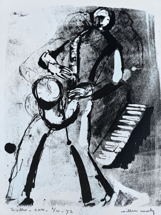 Image 1 of Zeefdruk Wim Motz - Sax