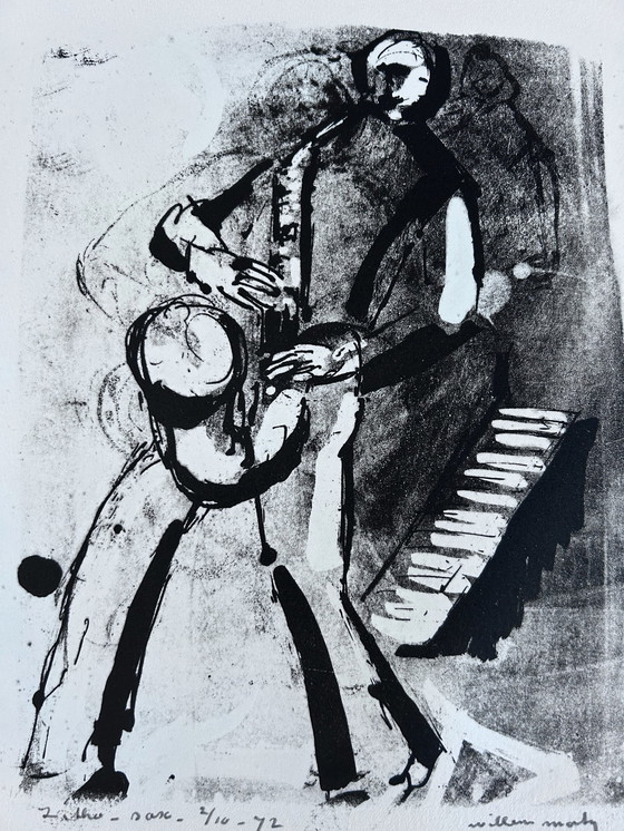 Image 1 of Zeefdruk Wim Motz - Sax