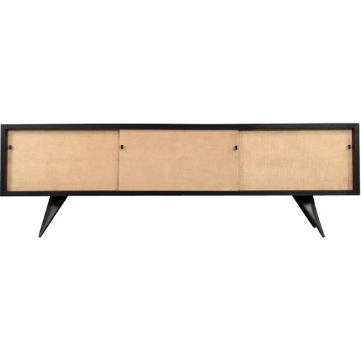 Scandinavisch zwart esdoorn dressoir, 1960