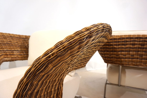 Image 1 of Set van 2 rotan vleugelstoelen