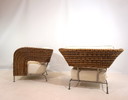 Set van 2 rotan vleugelstoelen