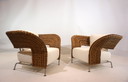 Set van 2 rotan vleugelstoelen