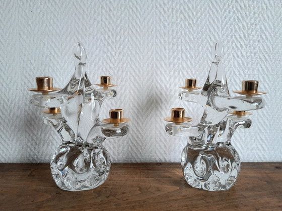 Image 1 of 2X Cristal kroonluchters Schneider 1950