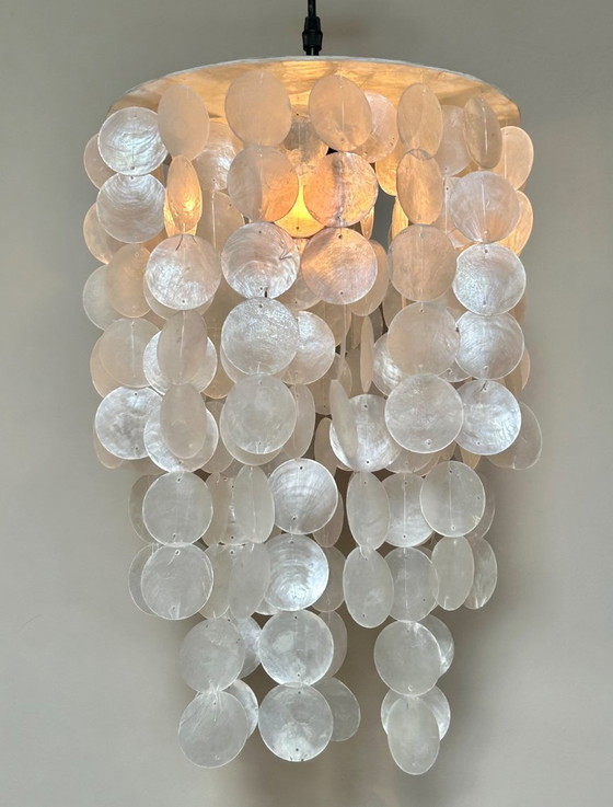 Image 1 of Capiz Schelpen Hanglamp Lamp Parelmoer Opaline