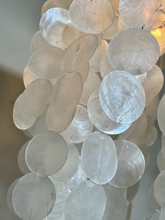 Image 1 of Capiz Schelpen Hanglamp Lamp Parelmoer Opaline