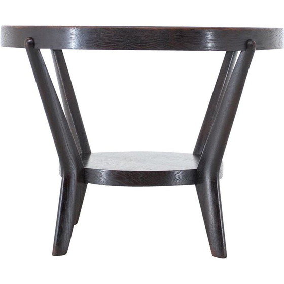 Image 1 of Vintage eiken en glazen salontafel door Karel Koelka en Antonin Kropàek, Tsjecho-Slowakije 1960