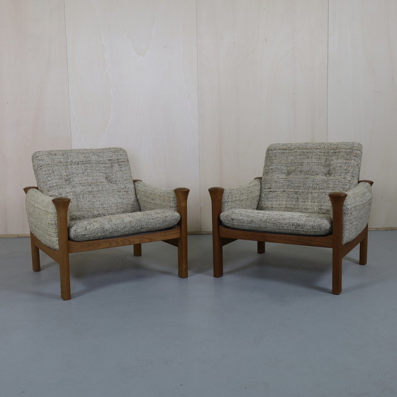 Image 1 of 2x Arne Vodder Fauteuil Teak & Bouclé