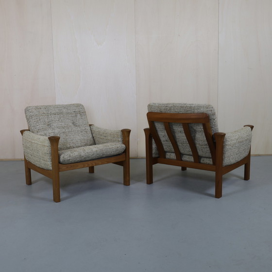 Image 1 of 2x Arne Vodder Fauteuil Teak & Bouclé