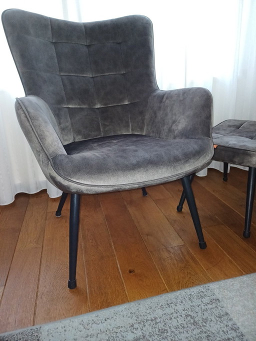 Fauteuil Met Hocker