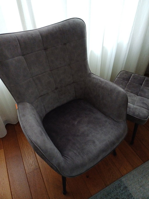 Fauteuil Met Hocker