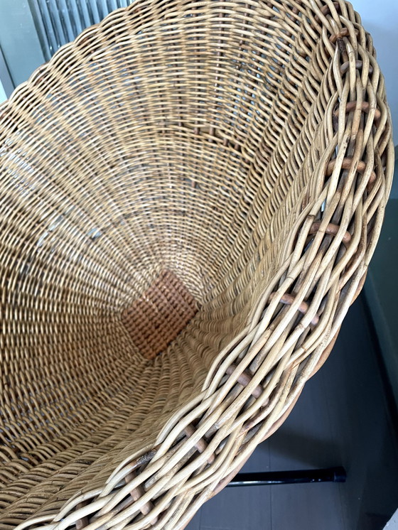 Image 1 of 1960's RATTAN EASY STOEL VAN ROHÉ NOORDWOLDE