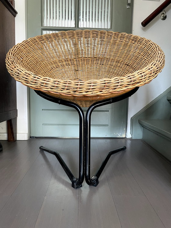 Image 1 of 1960's RATTAN EASY STOEL VAN ROHÉ NOORDWOLDE