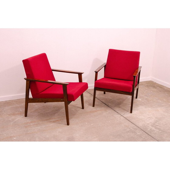 Image 1 of Paar vintage fauteuils van Jaroslav Šmídek voor Ton, Tsjecho-Slowakije 1970