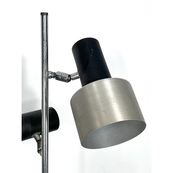 Image 1 of Mid-eeuwse marmeren en metalen vloerlamp met drie armen, Italië 1960