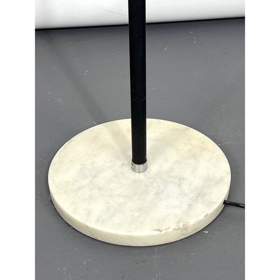 Image 1 of Mid-eeuwse marmeren en metalen vloerlamp met drie armen, Italië 1960