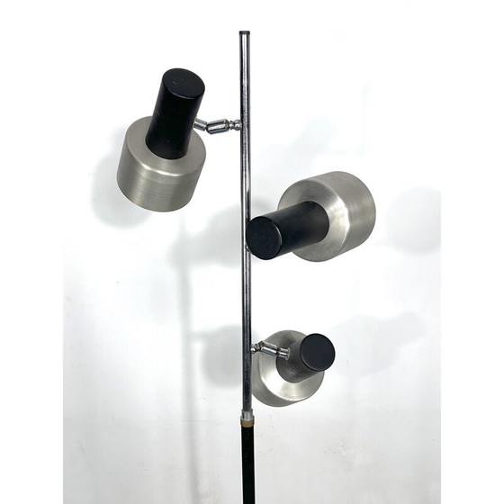 Image 1 of Mid-eeuwse marmeren en metalen vloerlamp met drie armen, Italië 1960