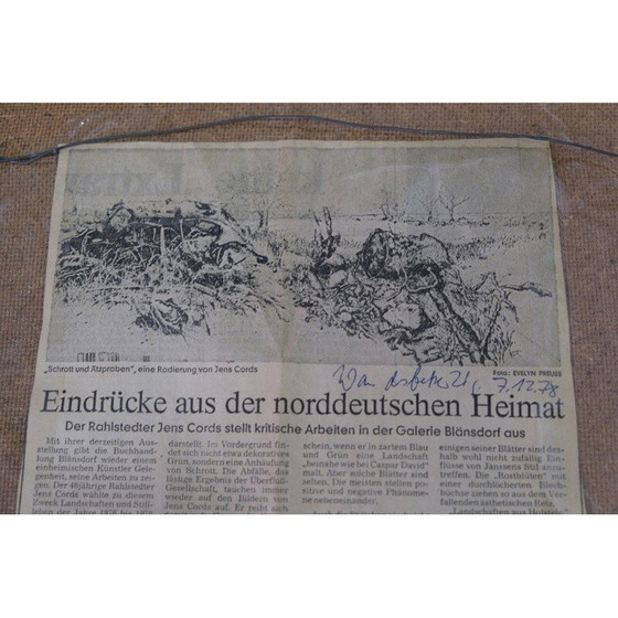 Image 1 of Abstracte vintage print van Jens Cords, Duitsland 1975