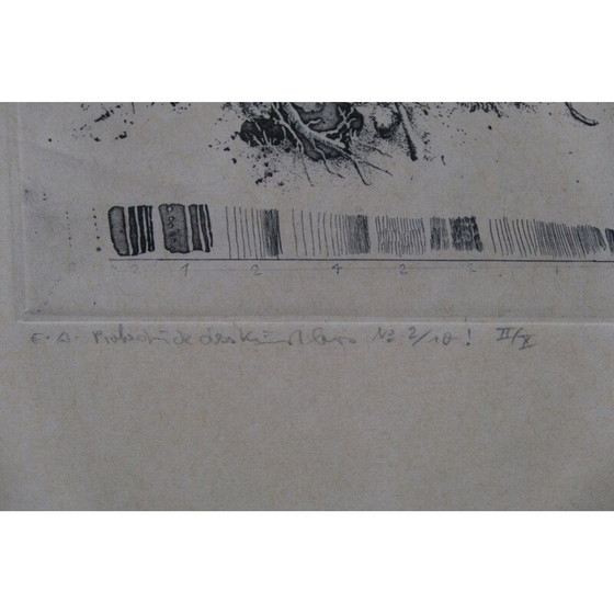 Image 1 of Abstracte vintage print van Jens Cords, Duitsland 1975