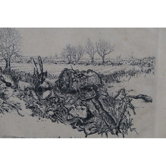 Image 1 of Abstracte vintage print van Jens Cords, Duitsland 1975