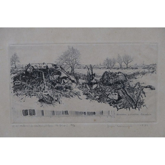 Image 1 of Abstracte vintage print van Jens Cords, Duitsland 1975